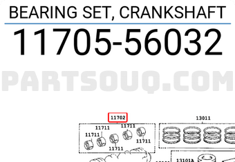 Toyota 1170556032 BEARING SET, CRANKSHAFT