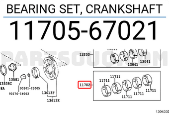 Toyota 1170567021 BEARING SET, CRANKSHAFT