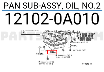 Toyota 121020A010 PAN SUB-ASSY, OIL, NO.2