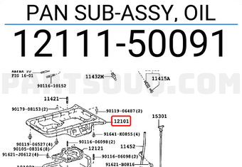 Toyota 1211150091 PAN SUB-ASSY, OIL