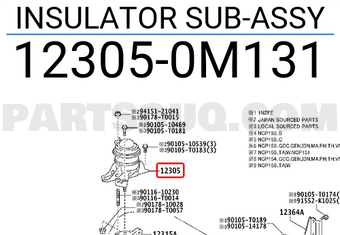 Toyota 123050M131 INSULATOR SUB-ASSY