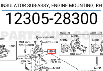 Toyota 1230528300 INSULATOR SUB-ASSY, ENGINE MOUNTING, RH
