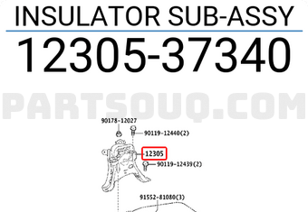 Toyota 1230537340 INSULATOR SUB-ASSY