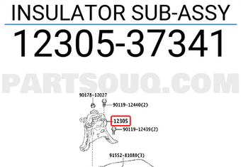 Toyota 1230537341 INSULATOR SUB-ASSY
