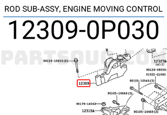 Toyota 123090P030 ROD SUB-ASSY, ENGINE MOVING CONTROL