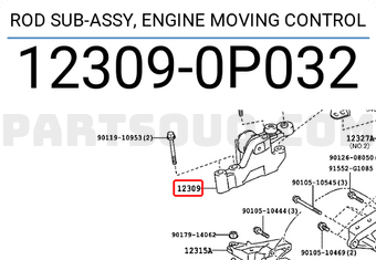 Toyota 123090P032 ROD SUB-ASSY, ENGINE MOVING CONTROL