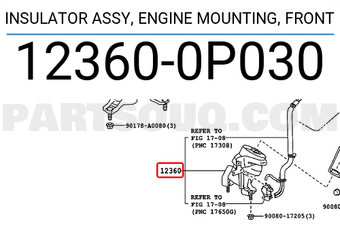 Toyota 123600P030 INSULATOR ASSY, ENGINE MOUNTING, FRONT