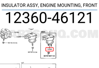 Toyota 1236046121 INSULATOR ASSY, ENGINE MOUNTING, FRONT