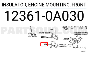 Toyota 123610A030 INSULATOR, ENGINE MOUNTING, FRONT