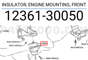Toyota 1236130050 INSULATOR, ENGINE MOUNTING, FRONT