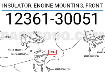 Toyota 1236130051 INSULATOR, ENGINE MOUNTING, FRONT
