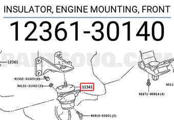 Toyota 1236130140 INSULATOR, ENGINE MOUNTING, FRONT