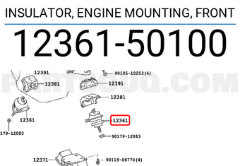 Toyota 1236150100 INSULATOR, ENGINE MOUNTING, FRONT