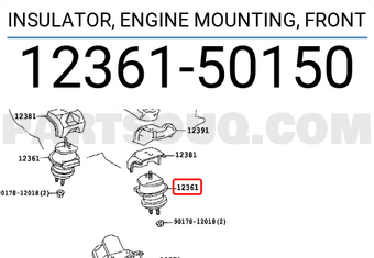 Toyota 1236150150 INSULATOR, ENGINE MOUNTING, FRONT