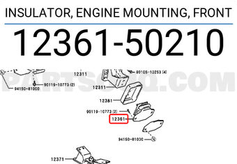 Toyota 1236150210 INSULATOR, ENGINE MOUNTING, FRONT