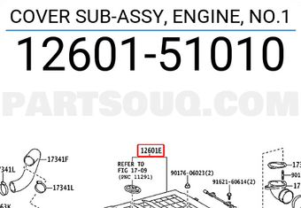 Toyota 1260151010 COVER SUB-ASSY, ENGINE, NO.1