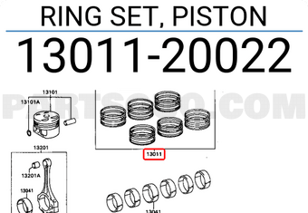 Toyota 1301120022 RING SET, PISTON