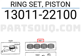 Toyota 1301122100 RING SET, PISTON