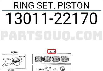Toyota 1301122170 RING SET, PISTON