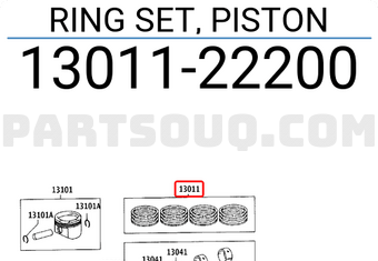 Toyota 1301122200 RING SET, PISTON