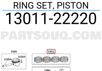 Toyota 1301122220 RING SET, PISTON
