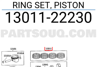 Toyota 1301122230 RING SET, PISTON
