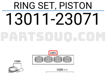 Toyota 1301123071 RING SET, PISTON