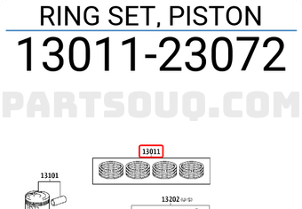 Toyota 1301123072 RING SET, PISTON