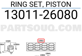 Toyota 1301126080 RING SET, PISTON
