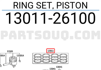 Toyota 1301126100 RING SET, PISTON