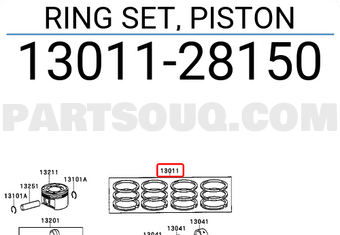 Toyota 1301128150 RING SET, PISTON