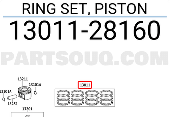 Toyota 1301128160 RING SET, PISTON