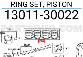 Toyota 1301130022 RING SET, PISTON
