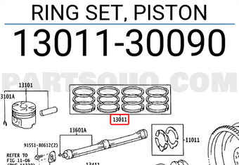 Toyota 1301130090 RING SET, PISTON