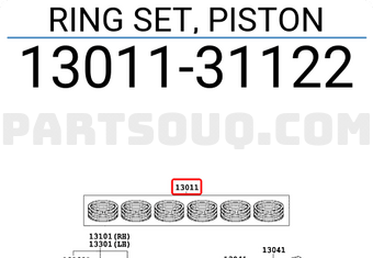Toyota 1301131122 RING SET, PISTON