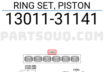 Toyota 1301131141 RING SET, PISTON