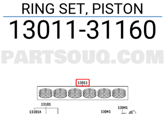Toyota 1301131160 RING SET, PISTON