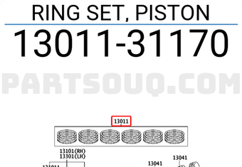 Toyota 1301131170 RING SET, PISTON