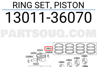 Toyota 1301136070 RING SET, PISTON