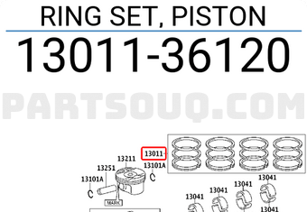 Toyota 1301136120 RING SET, PISTON