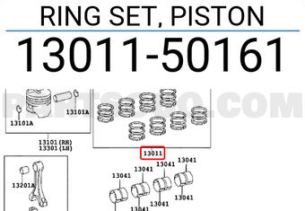 Toyota 1301150161 RING SET, PISTON