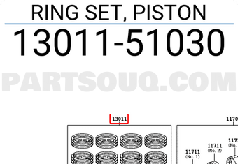 Toyota 1301151030 RING SET, PISTON