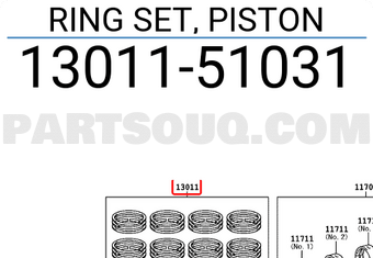 Toyota 1301151031 RING SET, PISTON