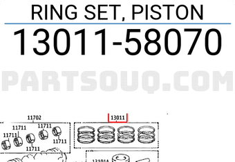 Toyota 1301158070 RING SET, PISTON