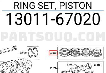 Toyota 1301167020 RING SET, PISTON