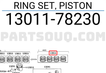 Toyota 1301178230 RING SET, PISTON
