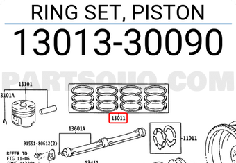 Toyota 1301330090 RING SET, PISTON