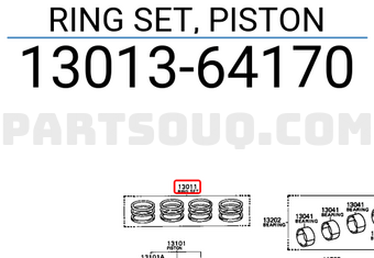Toyota 1301364170 RING SET, PISTON