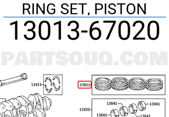 Toyota 1301367020 RING SET, PISTON