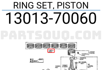 Toyota 1301370060 RING SET, PISTON